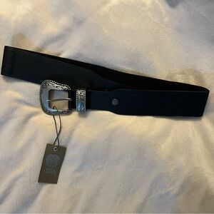 Vince Camuto Black Belt with Silver Buckle